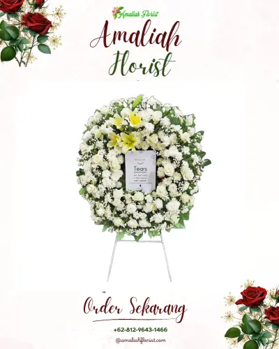 Krans Bunga Duka Cita di Kadu Agung
