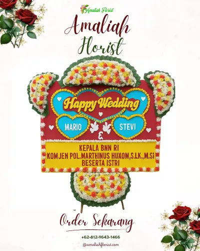 Karangan Papan Bunga Pernikahan di Kadu Agung